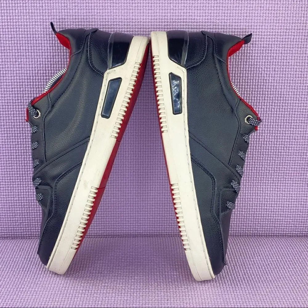 SNKR‎ Project Lafayette Mens Leather Sneakers Size 10.5 Black Red SNKR1815
